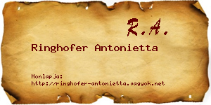 Ringhofer Antonietta névjegykártya